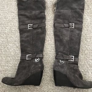 Michael Kira Suede Knee-High Boots